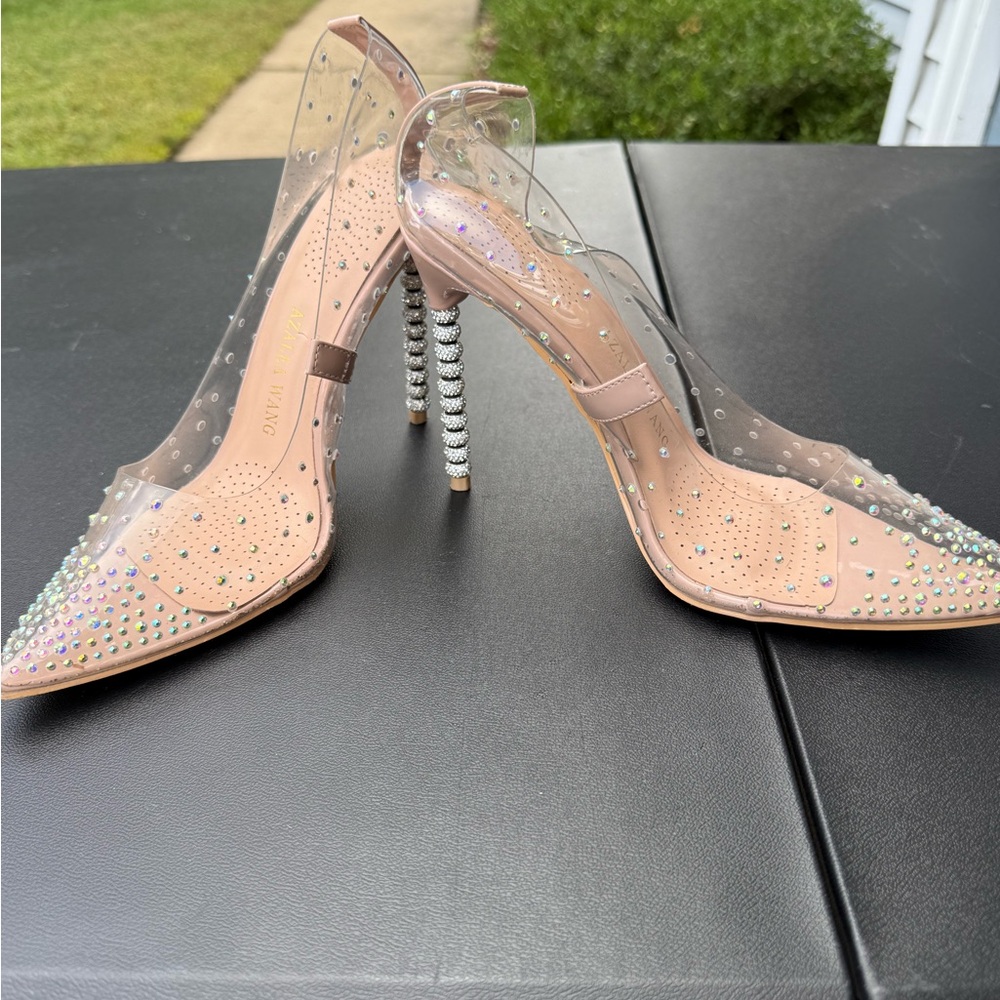 Chic Transparent Studded Heels